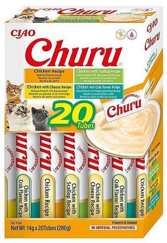 ⁨INABA CAT CHURU VARIETIES - kurczak - przysmak dla kota 20 x 14 g⁩ w sklepie Wasserman.eu