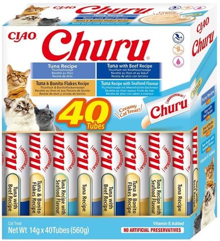 ⁨INABA CAT CHURU VARIETIES tuńczyk - przysmak dla kota 40x14 g⁩ w sklepie Wasserman.eu