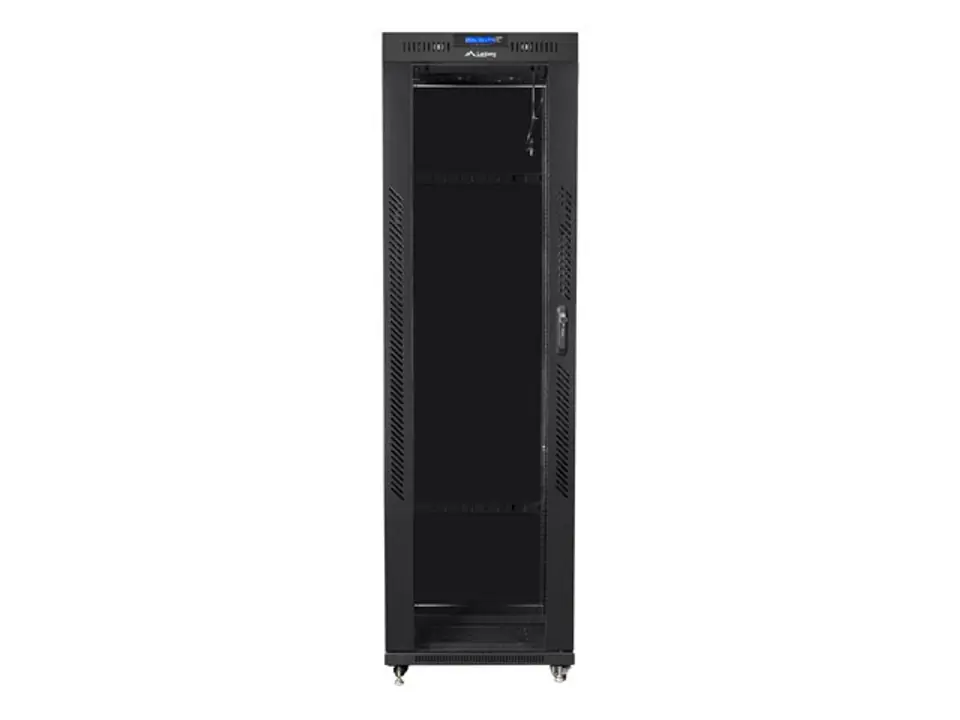 ⁨Installation cabinet rack 19 42U 600x1000 black, black glass door lcd (flat pack)⁩ at Wasserman.eu