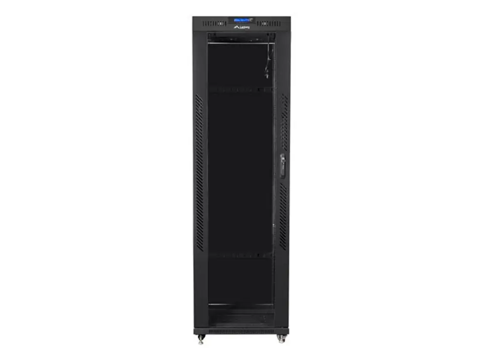 Szafa instalacyjna rack stojąca 19 42U 600x1000 czarna, drzwi szklane lcd (flat pack) w sklepie Wasserman.eu