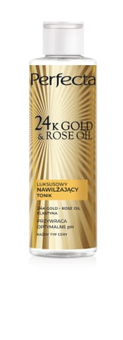 ⁨PERFECTA 24K Gold & Rose Oil Tonik do cery dojrzałej 200 ml⁩ w sklepie Wasserman.eu