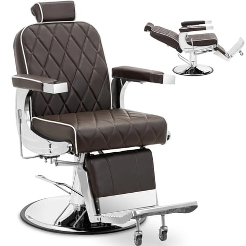 ⁨Fotel fryzjerski barberski kosmetyczny do tatuażu regulowany Physa FOXLEY - brązowy⁩ w sklepie Wasserman.eu
