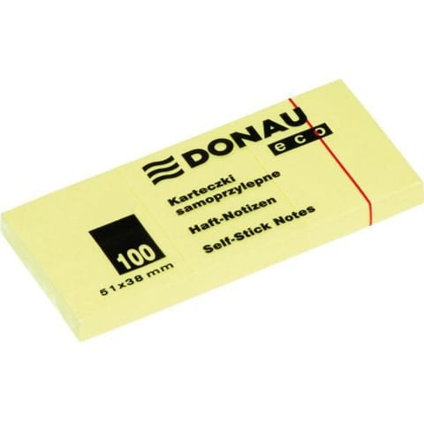 ⁨Self-adhesive block DONAU ECO 51x38mm 100 sheets yellow (3pcs) (7591001PL-11)⁩ at Wasserman.eu