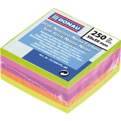 ⁨Karteczki Donau 50x50mm 5 kolorów (250)⁩ w sklepie Wasserman.eu