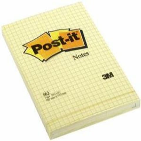 ⁨KARTECZKI POST-IT 102x152mm KRATKA ŻÓŁTE (100)⁩ w sklepie Wasserman.eu