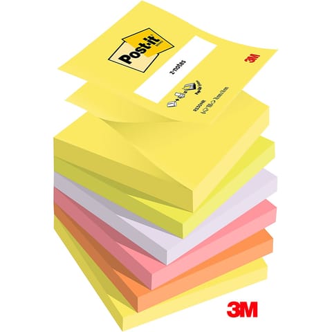 ⁨Karteczki Post-it Z-Notes 76x76mm (R330NR) mix kolorów (6x100)⁩ w sklepie Wasserman.eu