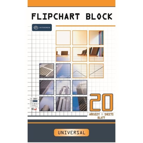 ⁨Blok do flipchartu Interdruk 64x100cm kratka (20)⁩ w sklepie Wasserman.eu