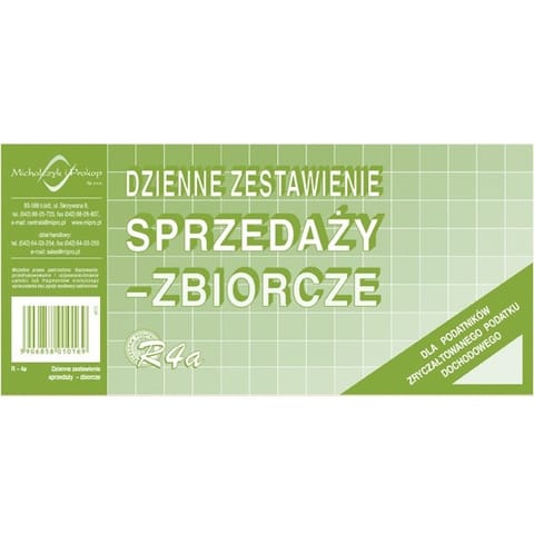 ⁨DZIENNE ZESTAWIENIE SPRZEDAŻY - ZBIORCZE 1/3 A4⁩ w sklepie Wasserman.eu