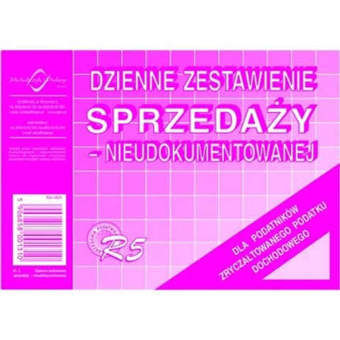 ⁨DZIENNE ZESTAWIENIE SPRZEDAŻY (NIEUDOKUMENTOWANEJ)⁩ w sklepie Wasserman.eu