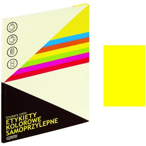 ⁨ETYKIETY A4 GRAND 210mm*297mm ŻÓŁTE (25)⁩ w sklepie Wasserman.eu