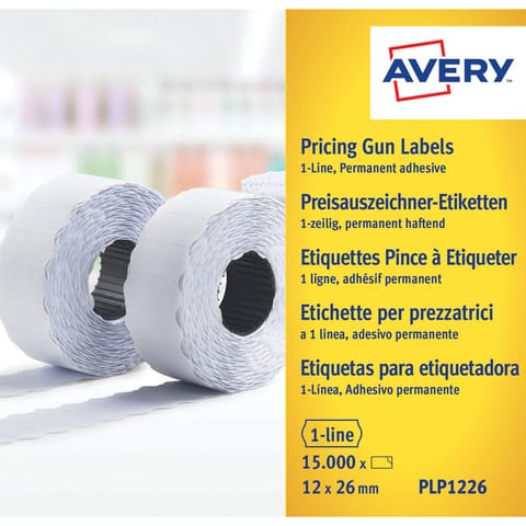 ⁨ETYKIETY DO METKOWNIC 1-RZĘDOWE 26 X 12 MM AVERY 1500 ETYKIET/ROLKA TRWAŁE⁩ w sklepie Wasserman.eu