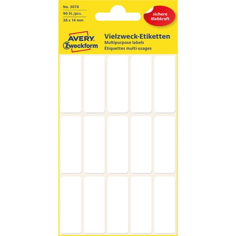 ⁨ETYKIETY AVERY 38*14mm DO OPISU RĘCZNEGO BIAŁE (6)⁩ w sklepie Wasserman.eu