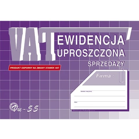 ⁨EWIDENCJA VAT - SPRZEDAŻY (UPROSZCZONA) A5⁩ w sklepie Wasserman.eu