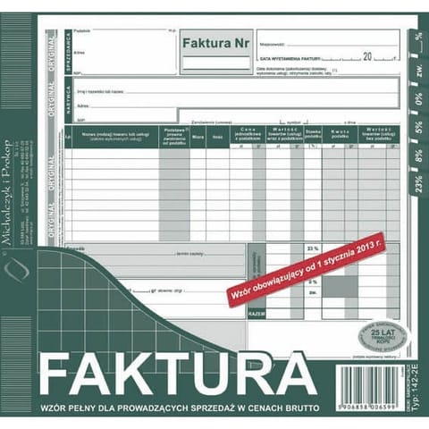 ⁨FAKTURA BRUTTO 2/3 A4 (PEŁNA) (O+1K) MICHALCZYK I PROKOP⁩ w sklepie Wasserman.eu