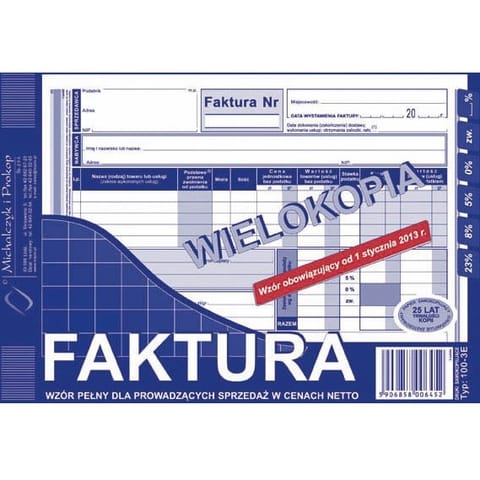 ⁨FAKTURA VAT A5 (WIELOKOPIA)⁩ w sklepie Wasserman.eu