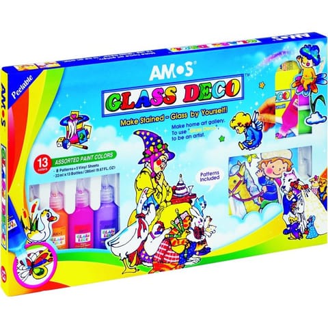 ⁨FARBY WITRAŻOWE AMOS 22ml*13 KOLORÓW⁩ w sklepie Wasserman.eu