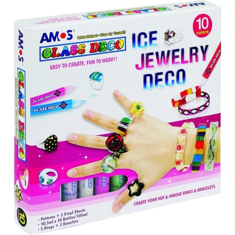 ⁨FARBY WITRAŻOWE AMOS ICE JAWELRY 10,5ml*10 KOLORÓW⁩ w sklepie Wasserman.eu