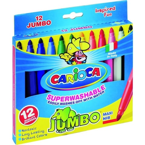 ⁨FLAMASTRY JUMBO 12 KOLORÓW CARIOCA⁩ w sklepie Wasserman.eu