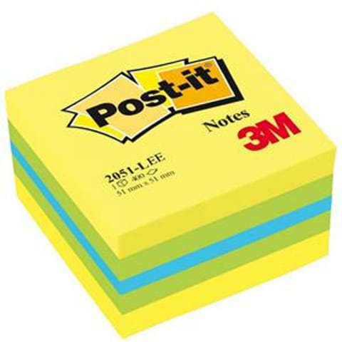 ⁨Karteczki Post-it 51x51mm (2051L) cytrynowe (400)⁩ w sklepie Wasserman.eu