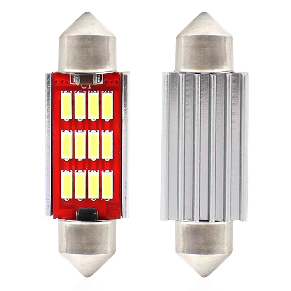 ⁨Żarówki led canbus 4014 12smd festoon c5w c10w c3w 39mm white 12v/24v⁩ w sklepie Wasserman.eu