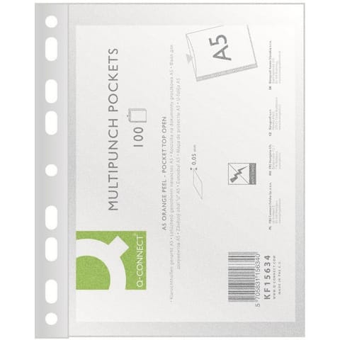 ⁨Koszulki Q-Connect A5/50µm groszkowe (100)⁩ w sklepie Wasserman.eu