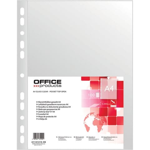 ⁨Koszulki Office Products A4/45µm groszkowe (100)⁩ w sklepie Wasserman.eu