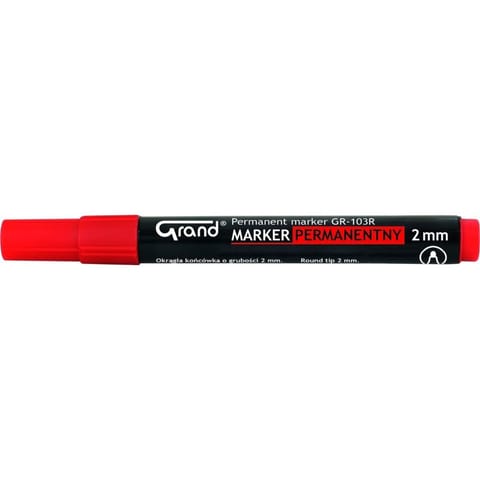 ⁨MARKER PERMANENTNY GRAND GR-103R CZERWONY⁩ w sklepie Wasserman.eu