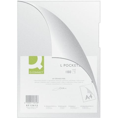 ⁨Ofertówki Q-Connect "L" A4/80µm groszkowe (100)⁩ w sklepie Wasserman.eu