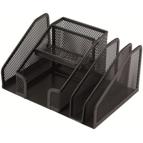 ⁨Przybornik na biurko Q-Connect metalowy czarny⁩ w sklepie Wasserman.eu