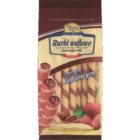RURKI WAFLOWE TAGO z KREMEM KAKAOWYM 160g w sklepie Wasserman.eu