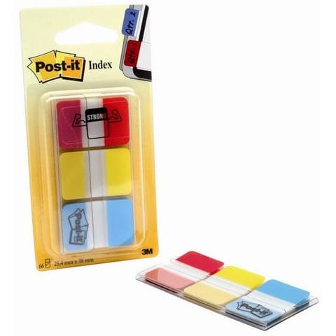 ⁨ZAKŁADKI POST-IT SILNE 25 X 38 MM 686-RYB (ŻÓŁTE/CZERWONE/NIEBIESKIE) X 22 SZT⁩ w sklepie Wasserman.eu