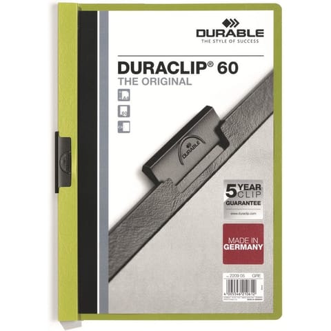 ⁨SKOROSZYT Z KLIPSEM DURABLE DURACLIP 60 ZIELONY⁩ w sklepie Wasserman.eu