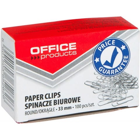 ⁨SPINACZE BIUROWE OKRĄGŁE 33 MM (100), SREBRNY⁩ w sklepie Wasserman.eu