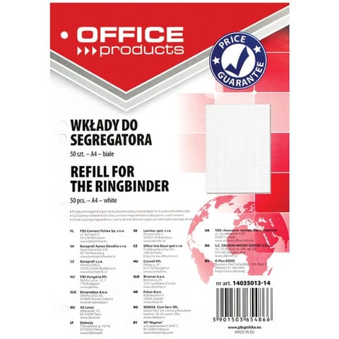 ⁨Wkład do segregatora Office Products A4/50k kratka biały⁩ w sklepie Wasserman.eu