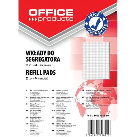 ⁨Wkład do segregatora Office Products A4/50k kratka kolor⁩ w sklepie Wasserman.eu