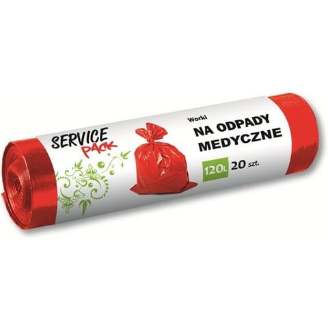 ⁨WORKI NA ODPADY MEDYCZNE 120L LDPE CZERWONE (20)⁩ w sklepie Wasserman.eu