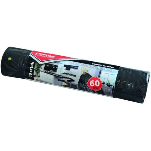 ⁨Worki na śmieci Office Products 60L LDPE z taśmą czarne (10)⁩ w sklepie Wasserman.eu