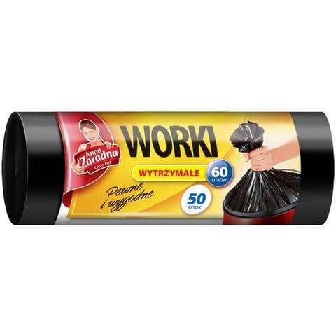 ⁨WORKI NA ŚMIECI 60L HDPE CZARNE (50)⁩ w sklepie Wasserman.eu