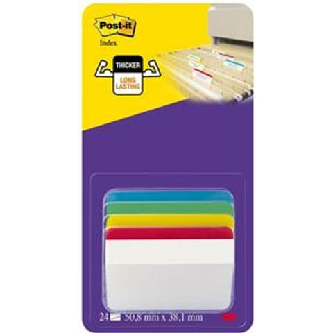 ⁨ZAKŁADKI POST-IT 50.8 X 38 MM 686-A1 – WYGIĘTE DO SZUFLAD 4 KOLORY PO 6 SZT⁩ w sklepie Wasserman.eu