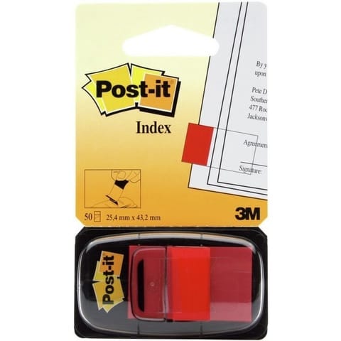 ⁨ZAKŁADKI POST-IT 25 X 43 MM 680-1 50 CZERWONE KARTEK⁩ w sklepie Wasserman.eu