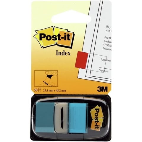 ⁨ZAKŁADKI POST-IT 25 X 43 MM 680-23 JASKRAWONIEBIESKIE 50 KARTEK⁩ w sklepie Wasserman.eu