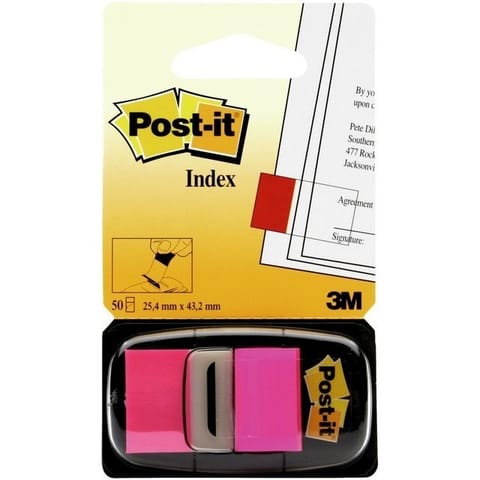 ⁨ZAKŁADKI POST-IT 25 X 43 MM 680-21 JASKRAWORÓŻOWE 50 KARTEK⁩ w sklepie Wasserman.eu