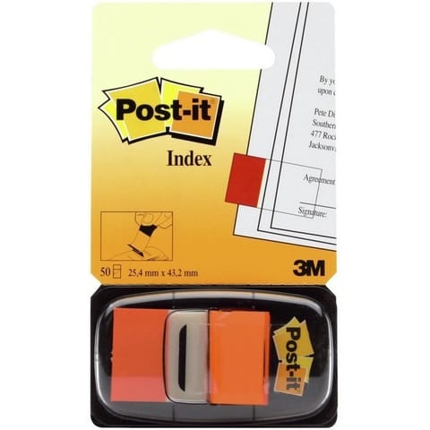 ⁨ZAKŁADKI POST-IT 25*43mm POMARAŃCZOWE (50)⁩ w sklepie Wasserman.eu