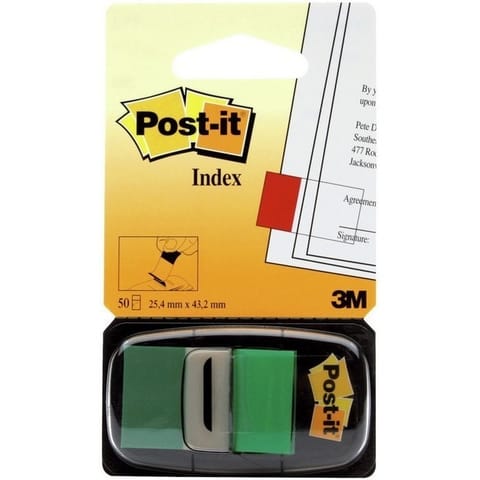 ⁨ZAKŁADKI POST-IT 25x43mm ZIELONE (50)⁩ w sklepie Wasserman.eu