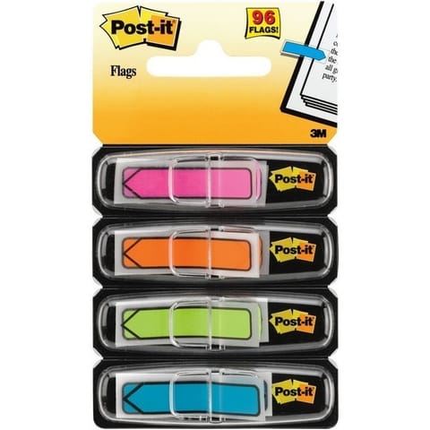 ⁨ZAKŁADKI POST-IT STRZAŁKI 684ARR4 4 KOLORY NEONOWE PO 24 SZT. 12 X 43 MM⁩ w sklepie Wasserman.eu