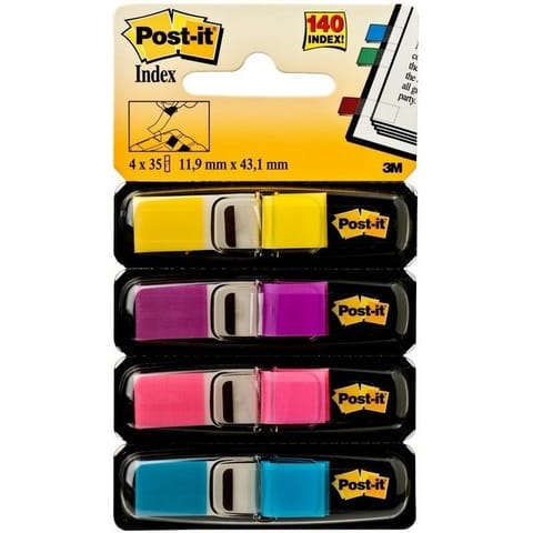 ⁨ZAKŁADKI POST-IT 12*43mm 4 KOLORY NEON (4*35)⁩ w sklepie Wasserman.eu