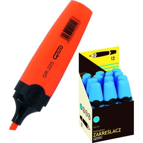 ⁨ZAKREŚLACZ GRAND GR-225 POMARAŃCZOWY⁩ w sklepie Wasserman.eu