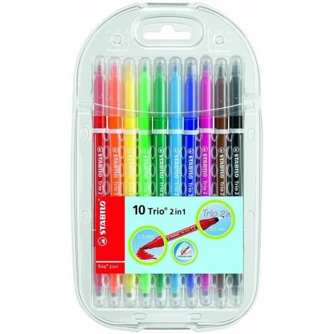 ⁨FLAMASTER STABILO TRIO 2w1 10 KOLORÓW⁩ w sklepie Wasserman.eu