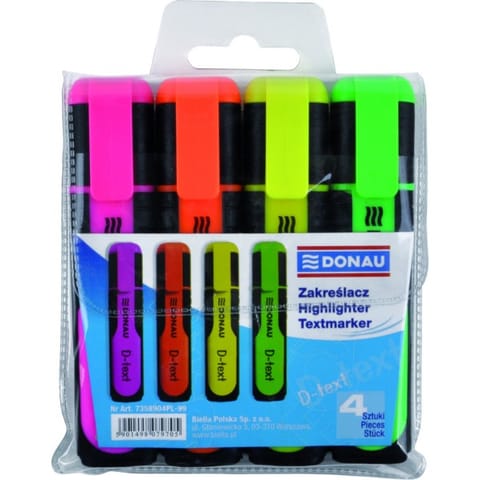 ⁨Zakreślacze Donau D-Text 4 kolory⁩ w sklepie Wasserman.eu