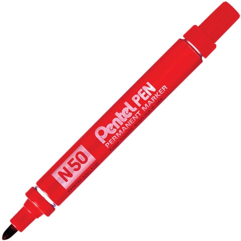 ⁨MARKER PERMANENTNY PENTEL N50, CZERWONY⁩ w sklepie Wasserman.eu